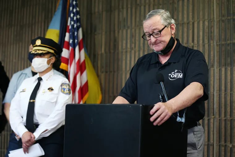 Mayor Jim Kenney speaks during a news conference at the city's Emergency Operations Center about protests in Philadelphia following the death of George Floyd on Saturday, May 30, 2020. Protests began peacefully Saturday, drawing thousands to City Hall and the Philadelphia Museum of Art, but later turned tense as building windows were smashed and cars set on fire in Center City.