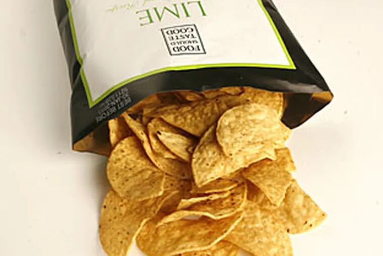 Yet another all-natural healthy corn chip? No, this one is actually delicious. Stone-ground, yellow-corn tortillas are cooked in sunflower oil and sprinkled with sea salt, resulting in chips with an addictive flavor and crispness. With no artificial ingredients, 3 grams of fiber, and only 85 milligrams of salt.