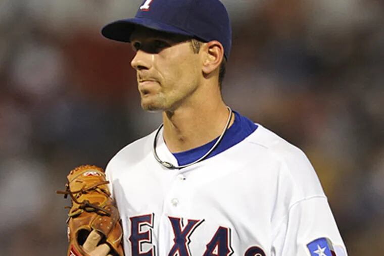 Cliff Lee made his debut for the Texas Rangers yesterday in Arlington. (AP Photo/Cody Duty)