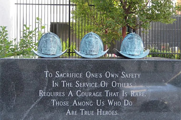 Memorial for Meridian Plaza Fire Fighters who died in the high rise fire in 1991.