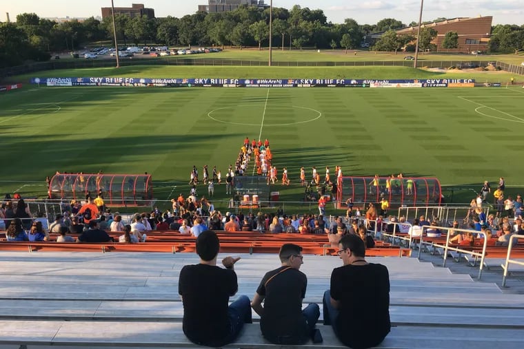 Sky Blue FC often draws sparse crowds for its home games at Rutgers University's Yurcak Field.