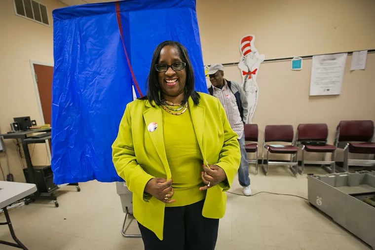 Tonyelle Cook-Artis votes in West Oak Lane. She won the vacant 200th District Pa. House seat.