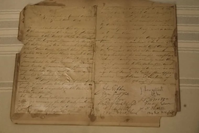 The document , varnished and glued to cardboard, lists the terms of Gen. Robert E. Lee&#0039;s surrender.