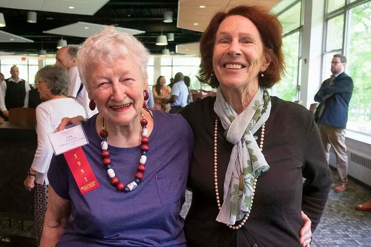 Catherine Crowther, left, who graduated from Rosemont College in 1951, is attending this years reunion with her niece Sheila O'Callaghan who graduated in 1966. Crowther's class holds the honor of being the oldest in attendance.