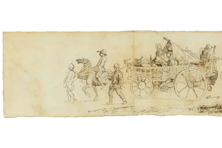 An eye-witness depiction of the Continental Army passing through Philadelphia...