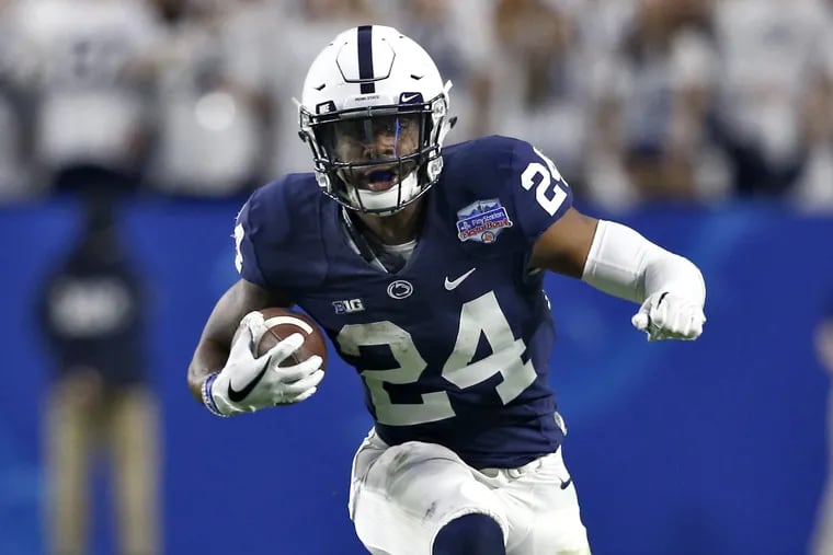 Miles Sanders has big shoes (Saquon Barkley's) to fill in the Penn State offense.