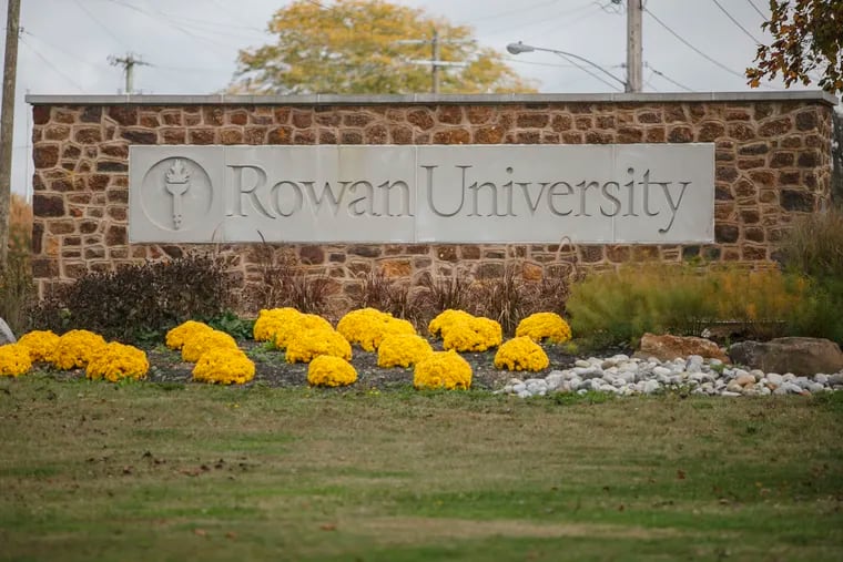 A sign at Rowan University in October 2020.