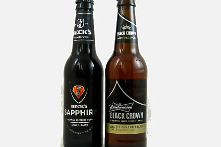 Ads for Beck's Sapphire (left) and Bud Black Crown will run during the game.
