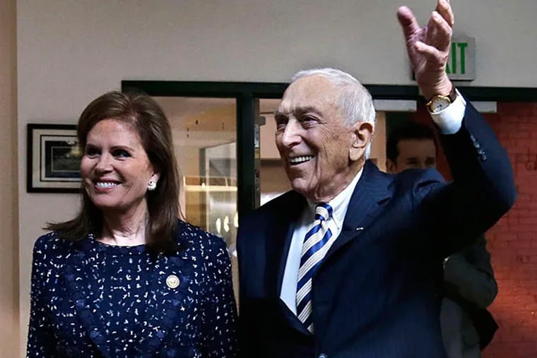 Sen. Frank Lautenberg with his wife, Bonnie, in his hometown of Paterson, N.J., on Feb. 15, when he announced plans to retire at the end of his term.