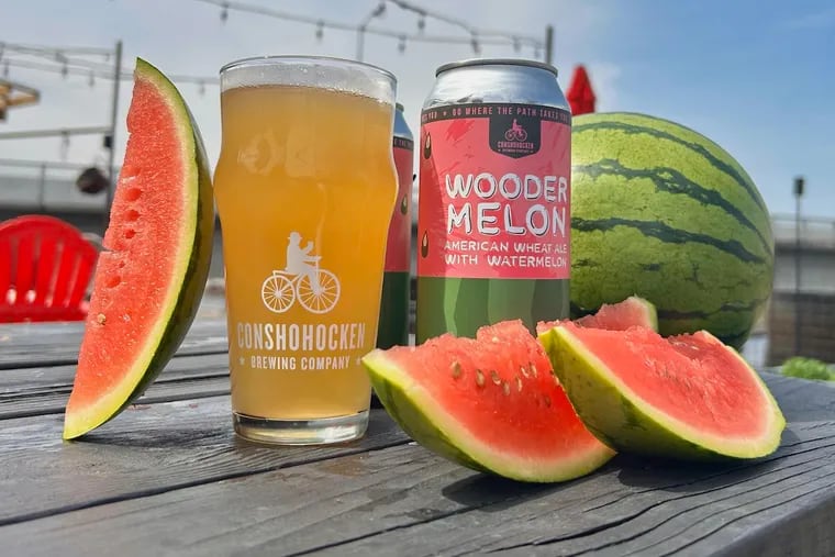 Wooder Melon American wheat ale with watermelon beer from Conshohocken Brewing Company.