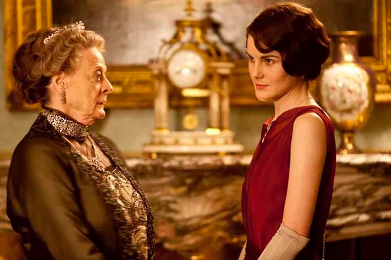 From left to right: Maggie Smith as the Dowager Countess and Michelle Dockery as Lady Mary.