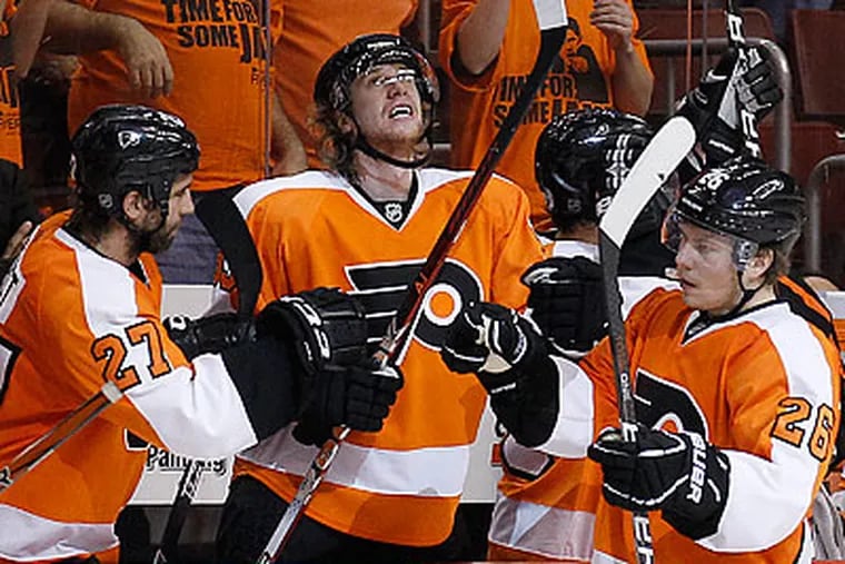 Flyers rookies took turns in the spotlight during each of their victories over Pittsburgh. (Yong Kim/Staff Photographer)