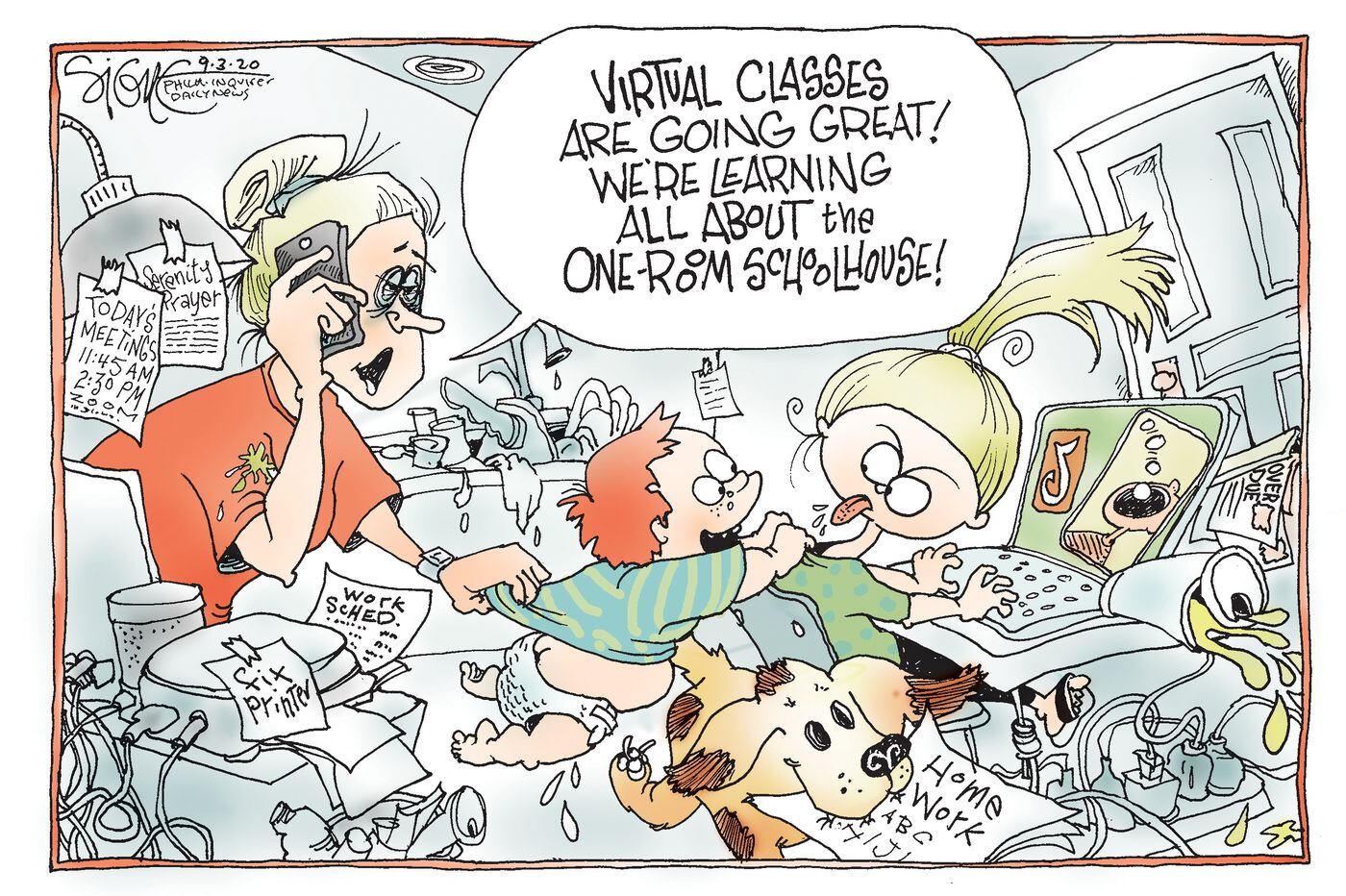 Political Cartoon: Back to the one-room schoolhouse