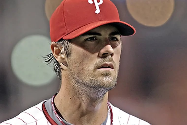 Cole Hamels did not allow a run in seven innings of work. (Steven M. Falk/Staff Photographer)
