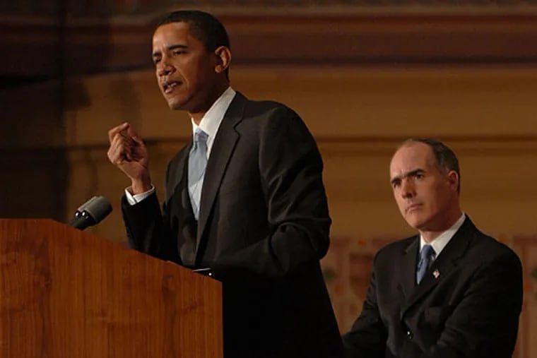 Obama speaks after Casey announces his support.