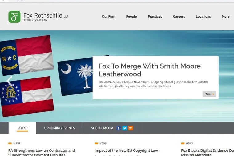 Philadelphia law firm Fox Rothschild announced a merger Thursday.