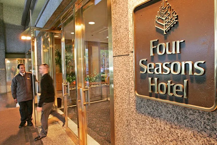 The front of the Four Seasons Hotel off of Logan Square. (Michael Bryant / Inquirer file photo)