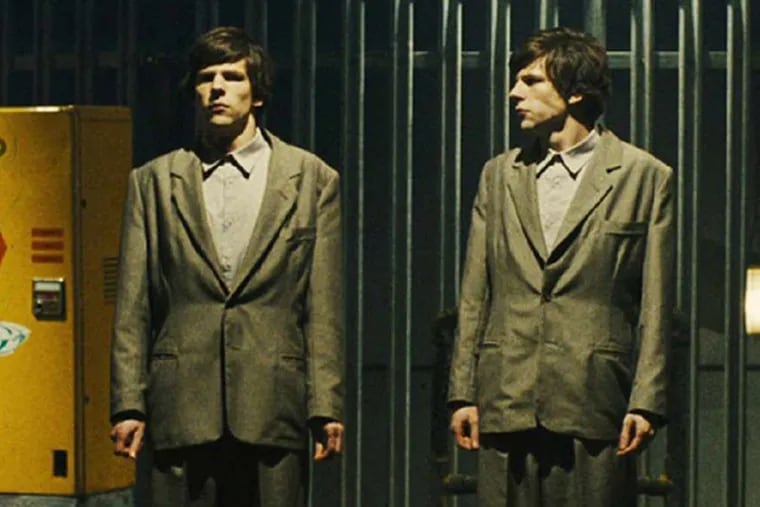 One is not like the other: Jesse Eisenberg and Jesse Eisenberg in "The Double."