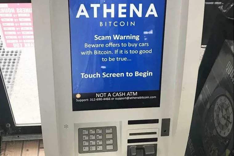 A Bitcoin ATM machine at the Dollar Plus variety store, Ogontz Ave. in Cheltenham Township.