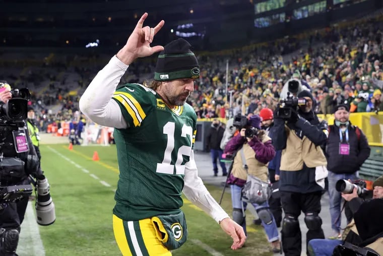 Aaron Rodgers, shown in December, is 38 and a self-made social pariah, and might have played his final game in Green Bay.