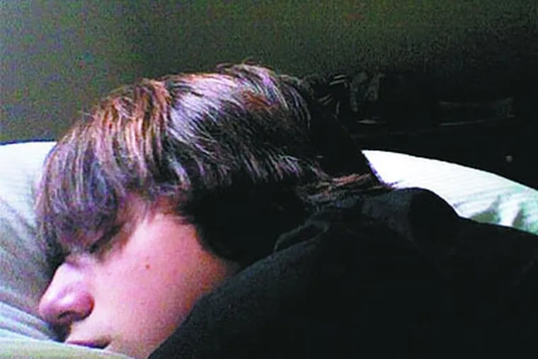 This photo, allegedly taken surreptitiously by the Lower Merion School District through a laptop web camera, shows Blake Robbins sleeping at home at 5 p.m. on Oct 26. (Photo provided by the Robbins family)