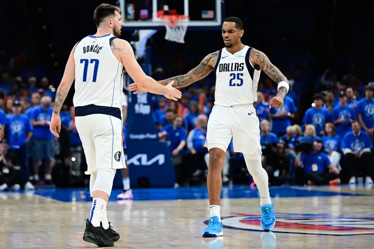 Luka Doncic and PJ Washington combined for 58 points in Game 2 and will look to help the Mavericks win Game 3 at home against the Thunder. (Photo by Joshua Gateley/Getty Images)