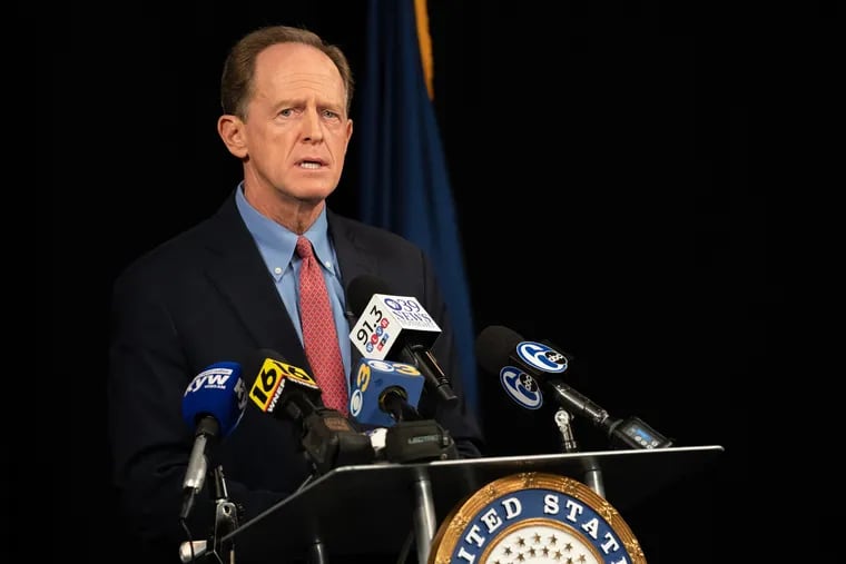 U.S. Senator Pat Toomey (R-Pa.) announces during a press conference that he won't seek reelection or run for governor in 2022.