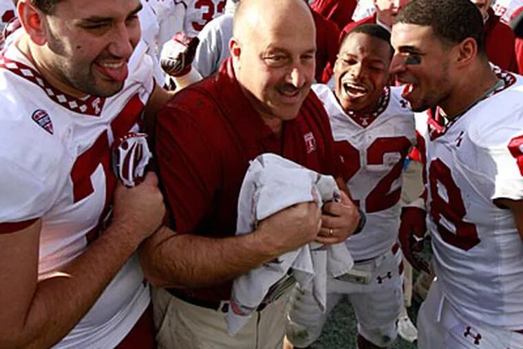 First-year coach Steve Addazio led Temple to a 9-4 record and picked up a win in the New Mexico Bowl. (David Swanson/Staff file photo)