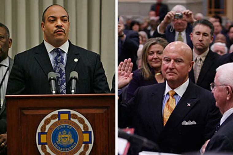 District Attorney Seth Williams (left) and Pennsylvania Supreme Court Justice Seamus P. McCaffery are working to reform the city's court system.