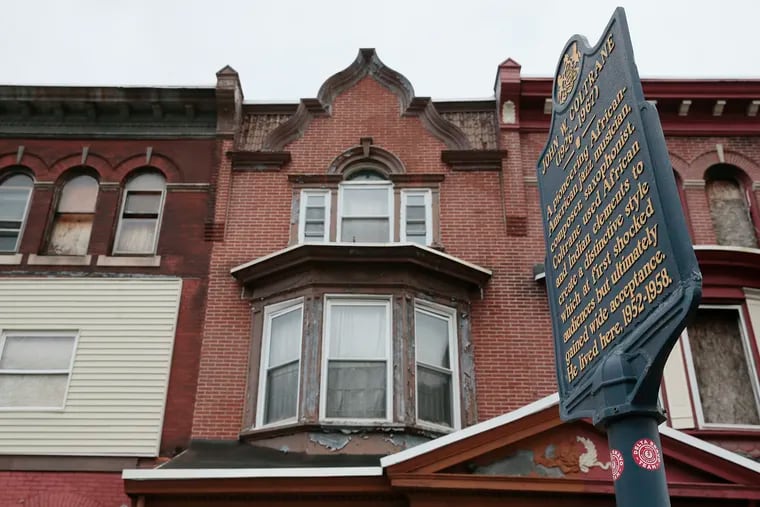 The John Coltrane House (center of photo) at 1511 N. 33rd St in Philadelphia on Feb. 7, 2020.