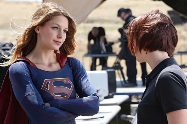 Melissa Benoist and Chyler Leigh in "Supergirl" on CBS.