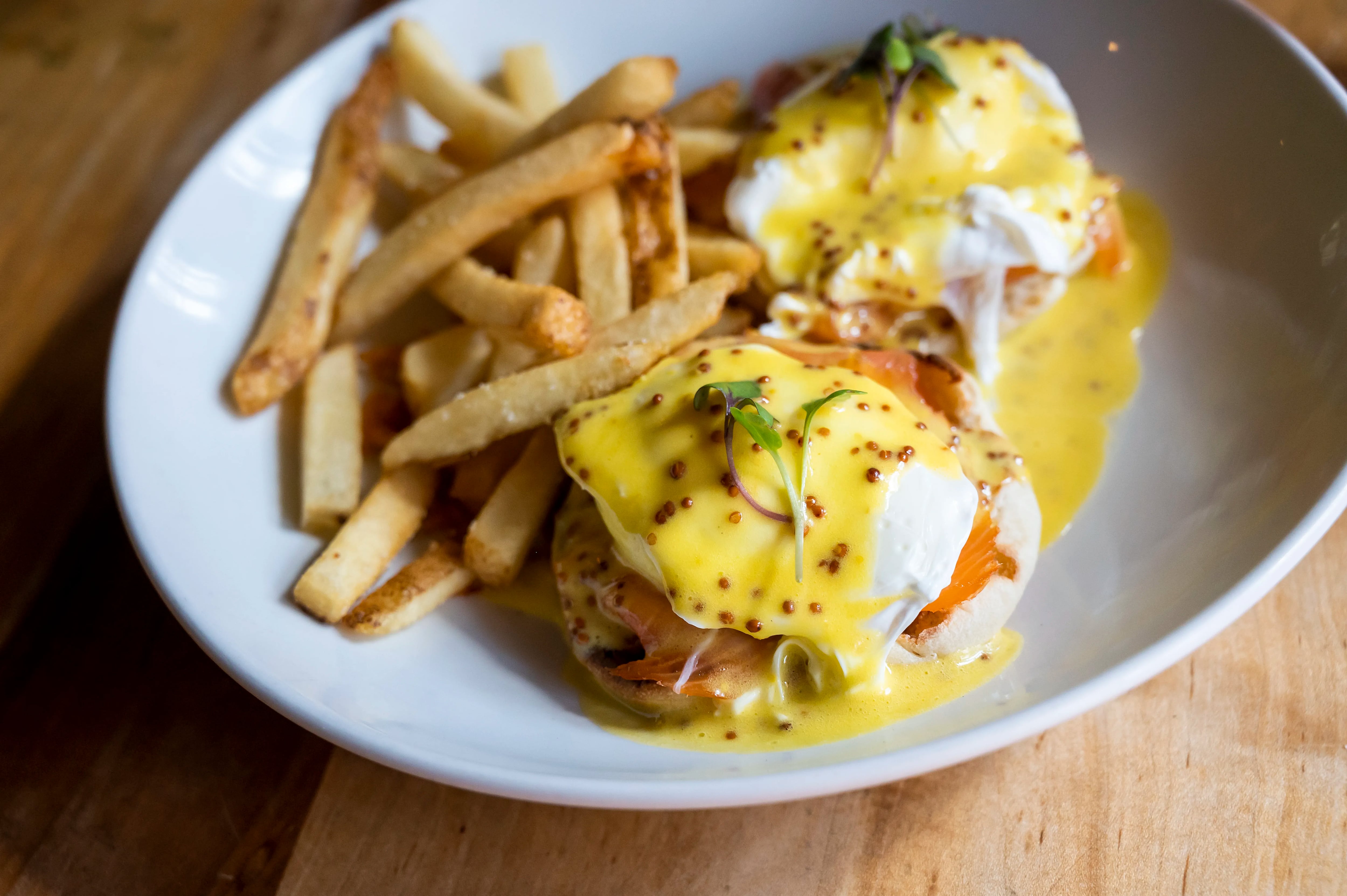 Treat Mom to the the smoked salmon Benedict at The Twisted Tail.