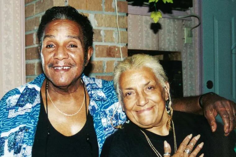 Huey “Piano” Smith (left) with Gerri Hall, a former member of his band, the Clowns, in 2001.