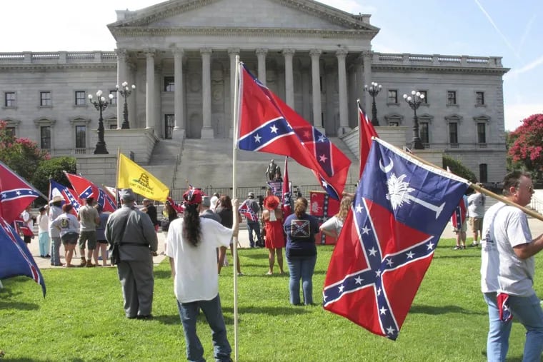Members of South Carolina's Secessionist Party outside Statehouse in Columbia in an undate file photograph.