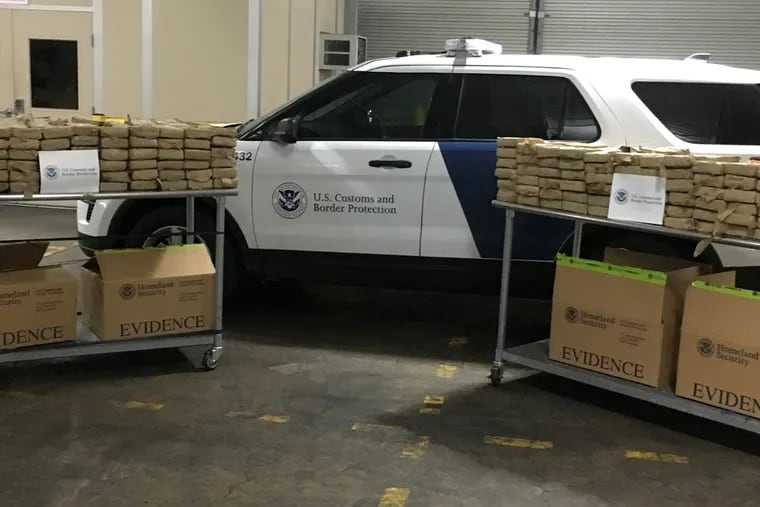 A multi-agency examination of imported shipping containers at the Philadelphia seaport netted 1,185 pounds of cocaine Tuesday, March 19.