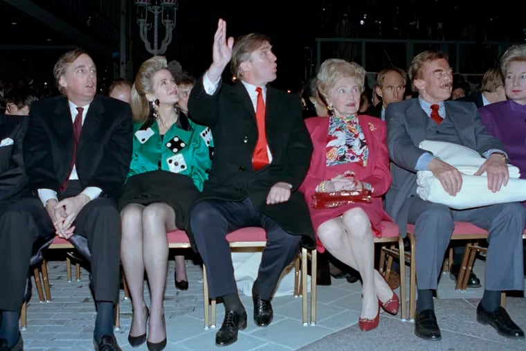 Donald Trump, center, attended the gala opening of the Trump Taj Majal Casino Resort in Atlantic City on April 5, 1990, with his mother, Mary, father, Fred, and sister, the U.S. District Court Judge Maryanne Trump Barry, right. On the left are Donald Trump's brother Robert Trump and his wife Blaine Trump.