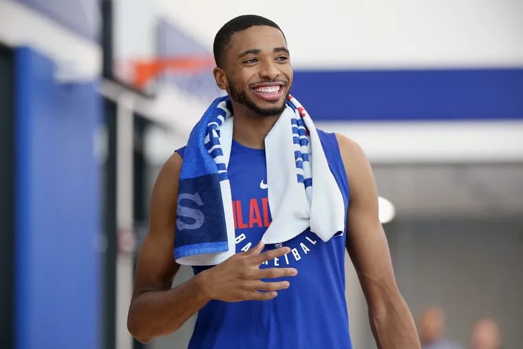 Villanova grad Mikal Bridges after participating in an individual workout for the Sixers.