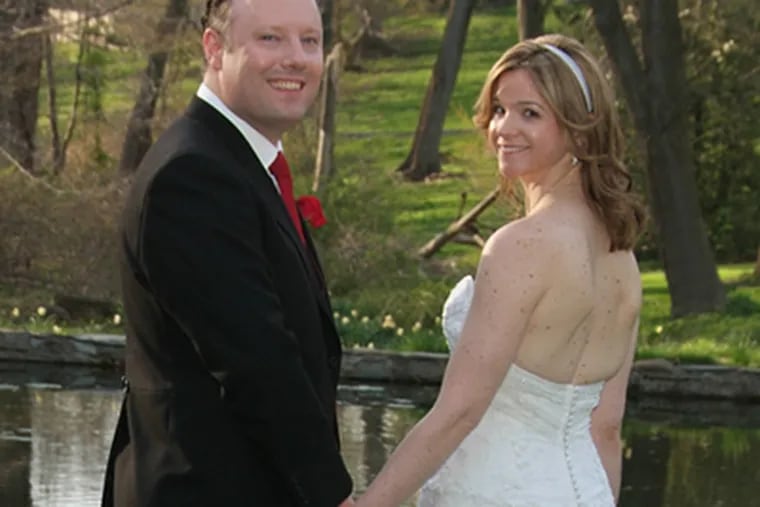 Christine and Adam were married April 18 in Villanova. (Ginger Goodwin)