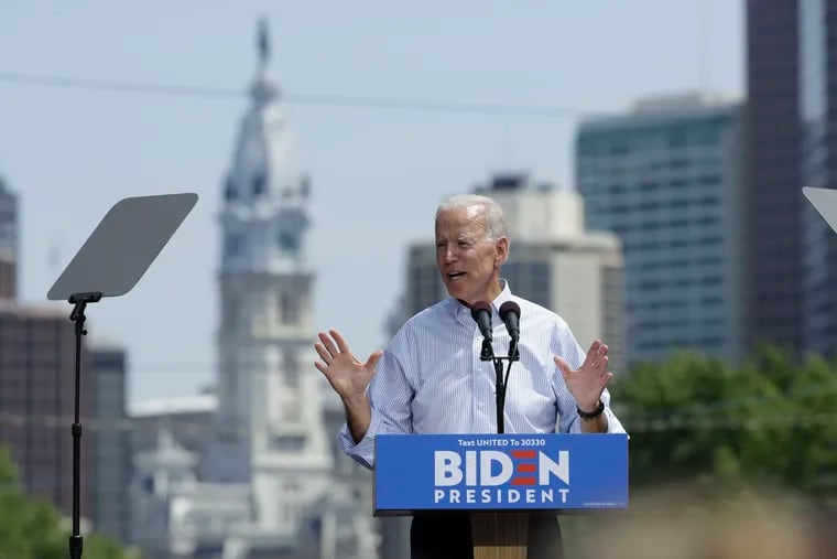 Democratic presidential candidate, former Vice President Joe Biden speaks during a campaign rally at Eakins Oval in Philadelphia, Saturday, May 18, 2019. (AP Photo/Matt Rourke)
