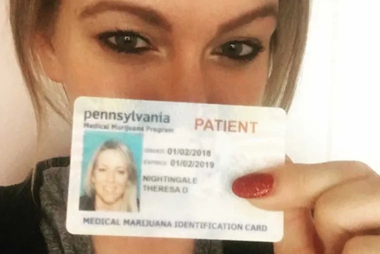 Theresa Nightingale, a medical marijuana activist in Pittsburgh, received her registration card two days before Christmas, 2017.