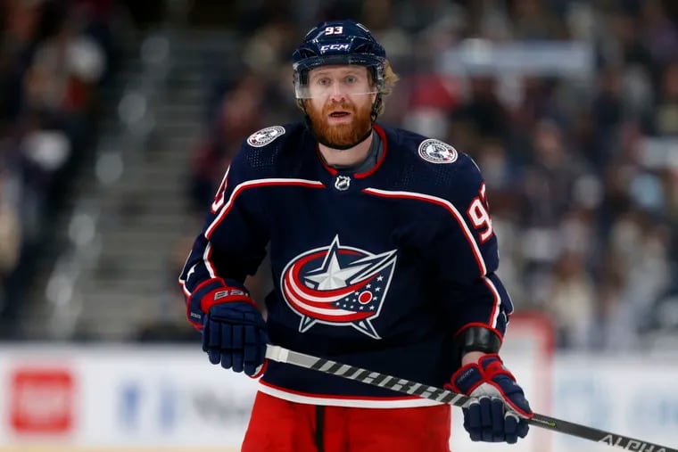 Columbus Blue Jackets right wing Jake Voracek (93) makes his return to Philadelphia for the first time on Thursday night after spending 10 years with the Flyers.