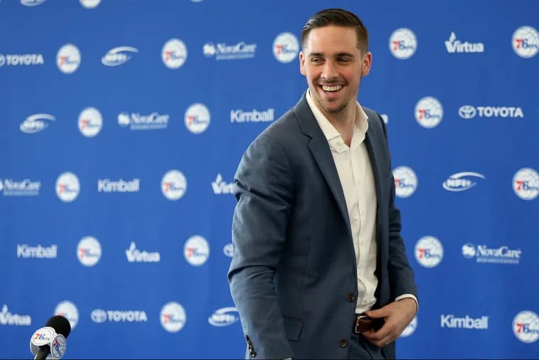 T.J. McConnell at the press conference after his exit interview on Thursday.
