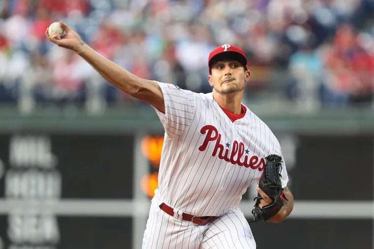Zach Eflin pitched eight innings Wednesday night, but the Phillies' offense couldn't give him any run support in a 2-0 loss to Arizona.