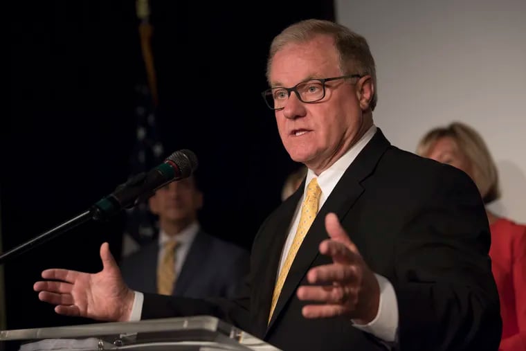 Republican gubernatorial nominee Scott Wagner in May. Wagner, who is running against Gov. Wolf, gave a speech to the Philadelphia Chamber of Commerce on Tuesday.