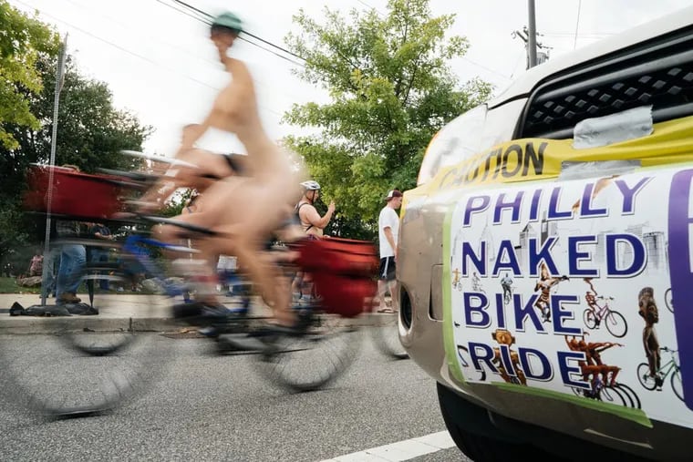 The 6th annual Philly Naked Bike Ride on Saturday, September 6, 2014. (Serge Levin / Philly.com)