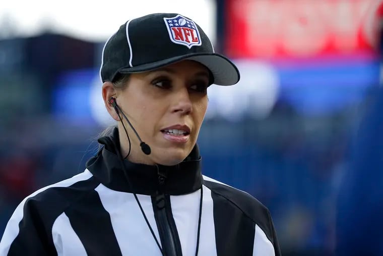 Sarah Thomas worked the Chargers-Patriots game as a down judge.