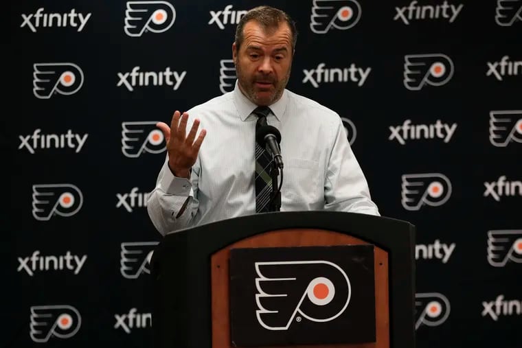 Flyers head coach Alain Vigneault, shown in a file photo, said on Saturday he believed in equality and social justice. His team faces the Islanders on Saturday night in Game 3 of their playoff series.