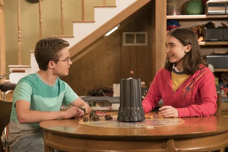 Sean Giambrone (left) and Rowan Blanchard in a scene from the 100th episode of “The Goldbergs,” which airs Wednesday