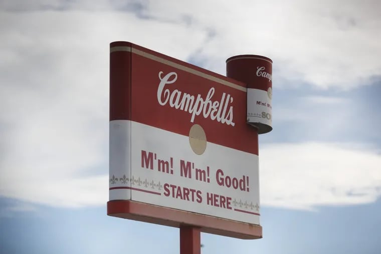 Signage outside of a Campbell Soup Co. factory.