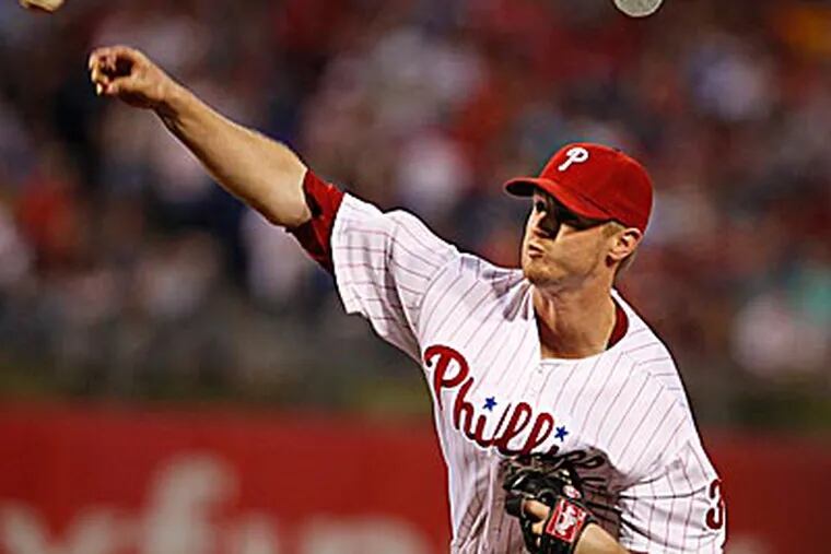 Phillies starter Kyle Kendrick allowed two runs in 6.2 innings against the Nationals. (Ron Cortes/Staff Photographer)